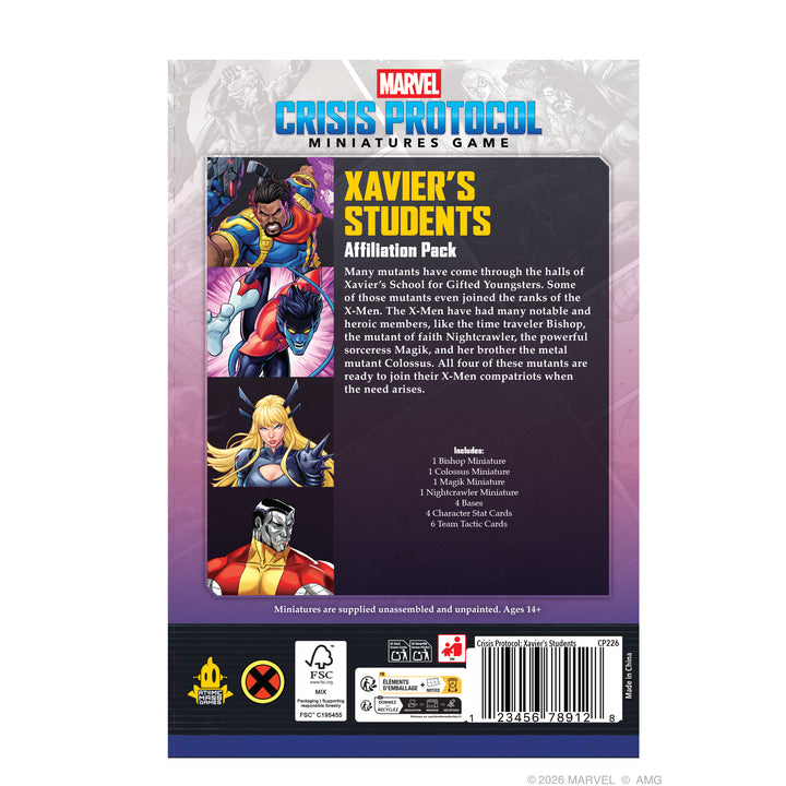 Marvel Crisis Protocol Xavier’s Students Affiliation Pack – Games Bandit