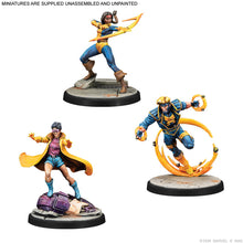 Load image into Gallery viewer, Marvel Crisis Protocol Dani Moonstar, Jubilee, Multiple Man &amp; Havok