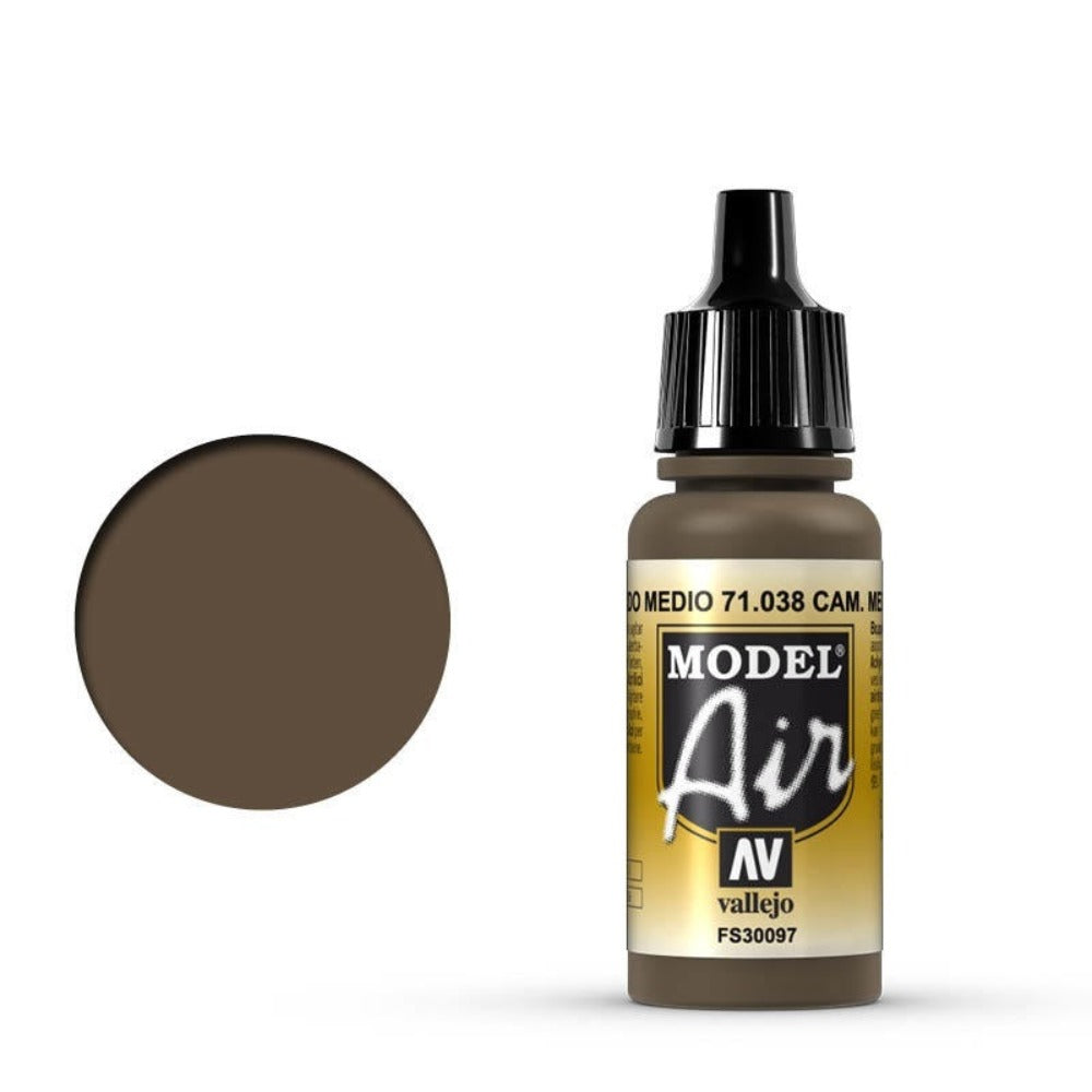 Vallejo - Model Air - Camouflage Medium Brown 17 ml