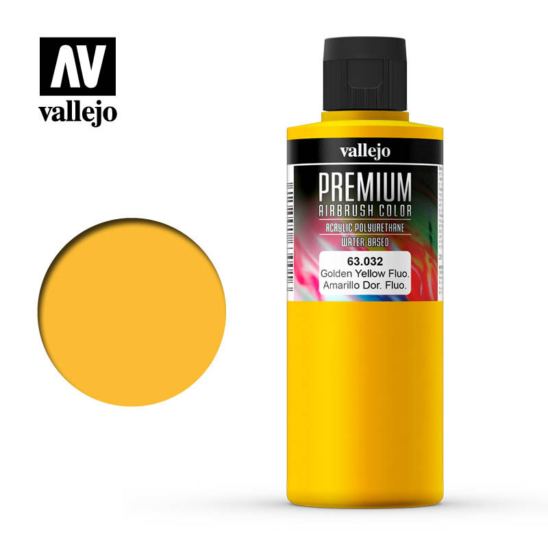 Vallejo - Premium Colour - Fluorescent Golden Yellow 200ml