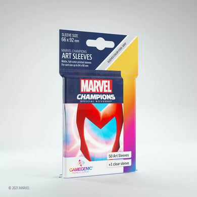 GameGenic Marvel Champions Art Card Sleeves - Scarlet Witch Sleeves (66mm x 91mm) (50 Sleeves) [PREORDER]