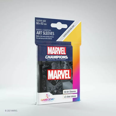 GameGenic Marvel Champions Art Card Sleeves - Black Sleeves (66mm x 91mm) [PREORDER]