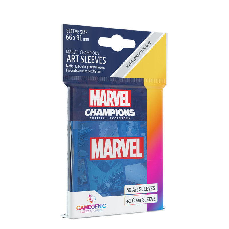 GameGenic Marvel Champions Art Card Sleeves - Blue Card Sleeves (66mm x 91mm) (50 Sleeves)
