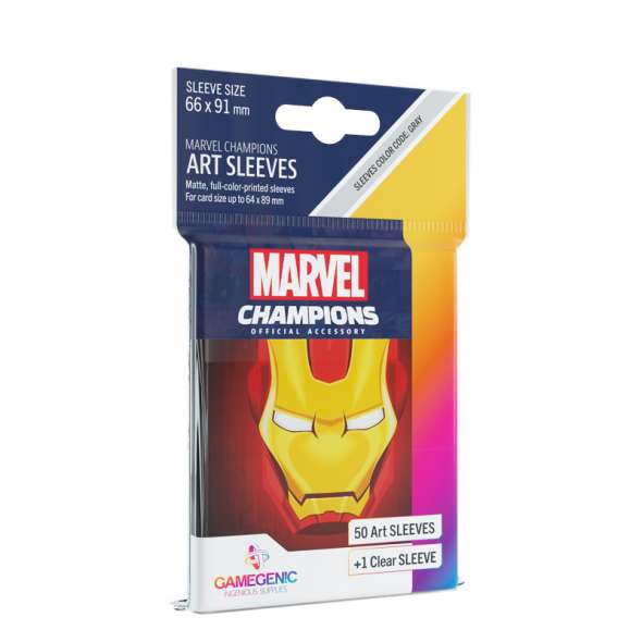 GameGenic Marvel Champions Art Card Sleeves - Iron Man Card Sleeves (66mm x 91mm) (50 Sleeves)