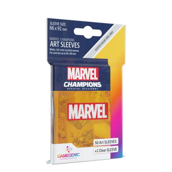 GameGenic Marvel Champions Art Sleeves - Marvel Orange (66mm x 91mm) (50 Sleeves)