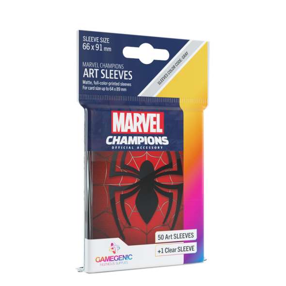 GameGenic Marvel Champions Art Card Sleeves - Spider-Man Card Sleeves (66mm x 91mm) (50 Sleeves)